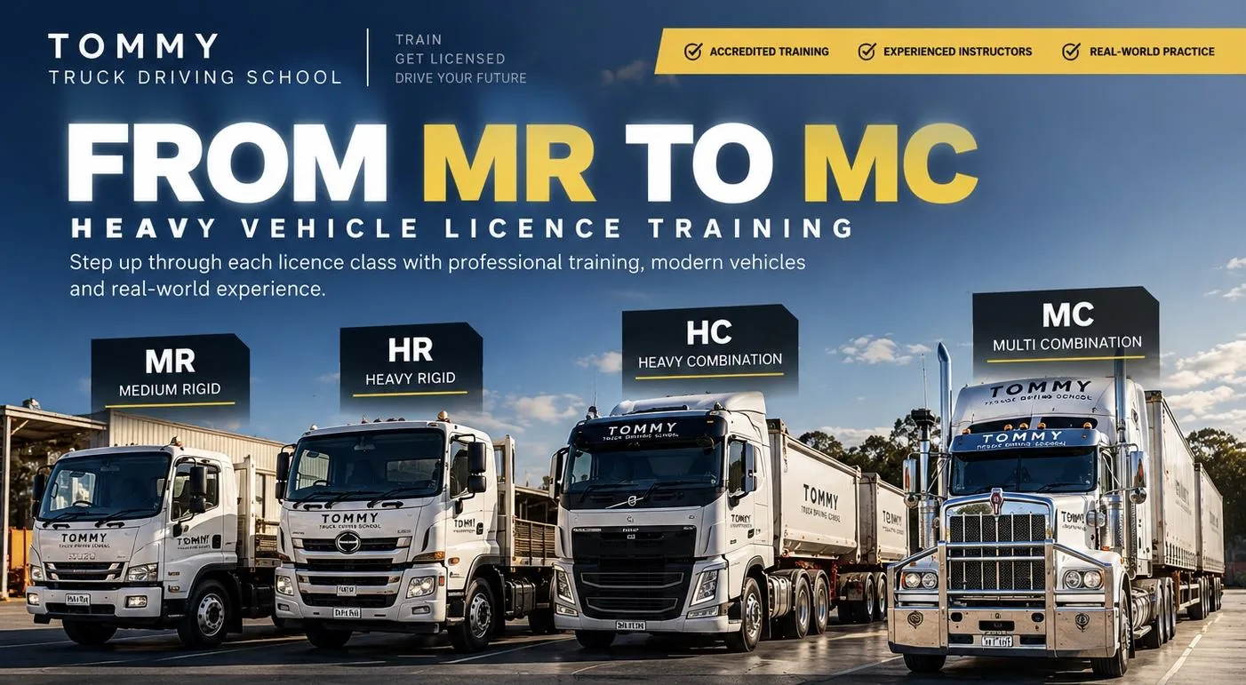 From MR to MC: heavy vehicle licence training, medium rigid, heavy rigid, heavy combination and multi combination trucks
